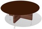 стол для совещания 'круглый' 1600 - столешница - кожа тёмно-коричневая