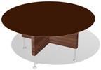 стол для совещания 'круглый' 1300 - столешница - кожа тёмно-коричневая