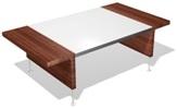 стол для совещания 'прямоугольный' 2200 - столешница из белого стекла
