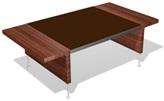 стол для совещания 'прямоугольный' 2200 - столешница - кожа тёмно-коричневая