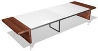 стол для совещания 'прямоугольный' 3600 - столешница из белого стекла