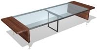 стол для совещания 'прямоугольный' 3600 - столешница из прозрачного стекла