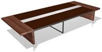 стол для совещания 'прямоугольный' с электрификацией 3600 - столешница - кожа тёмно-коричневая