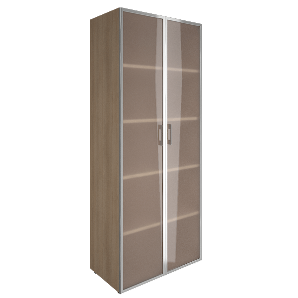 Стеллаж-шкаф YALTA двухстворчатый со стеклянными створками с размерами 80x45x201
