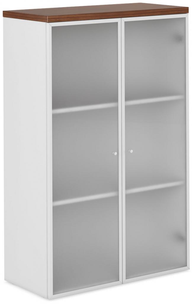 Шкаф 140 с алюм стеклянными дверями