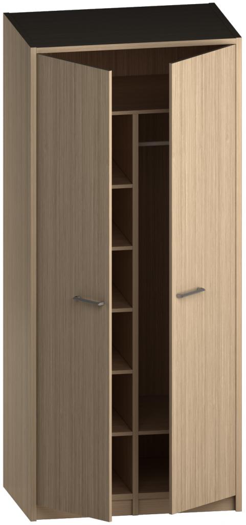Шкаф высокий 2-дверный для одежды и белья