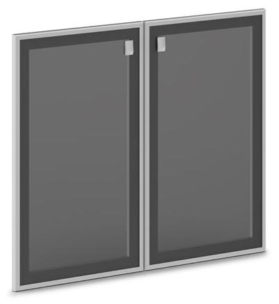 Двери стеклянные тонированные в алюминиевом профиле